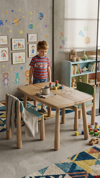 Modern Solid Wood Kids Table & Chair Set Gizz
