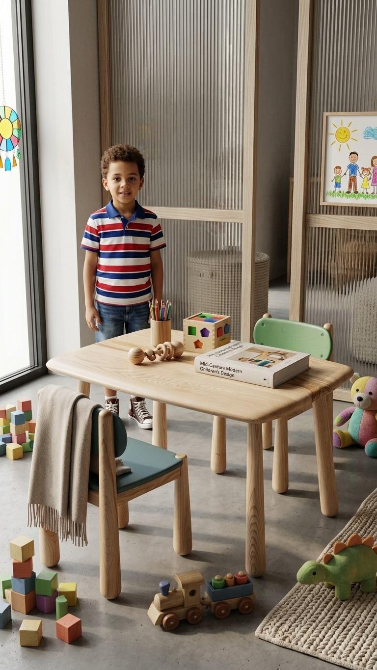 Modern Solid Wood Kids Table & Chair Set Gizz