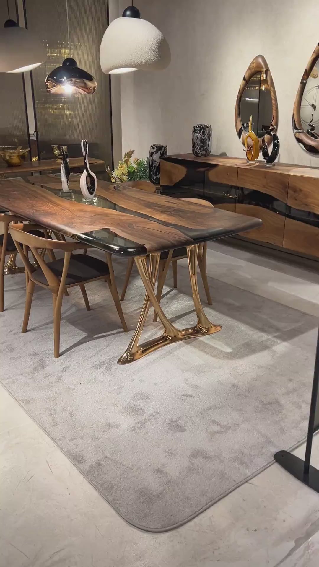 epoxy resin dining room set