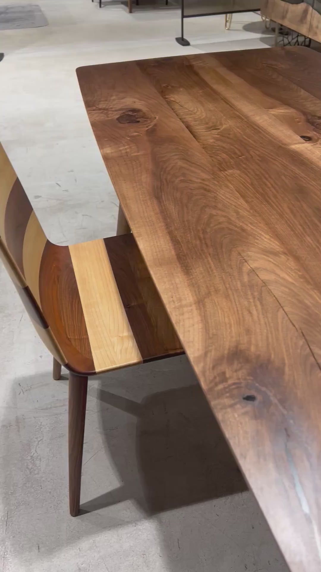 Edge Glued Hardwood Dining Table - Solid Kitchen Table with a wooden chair video
