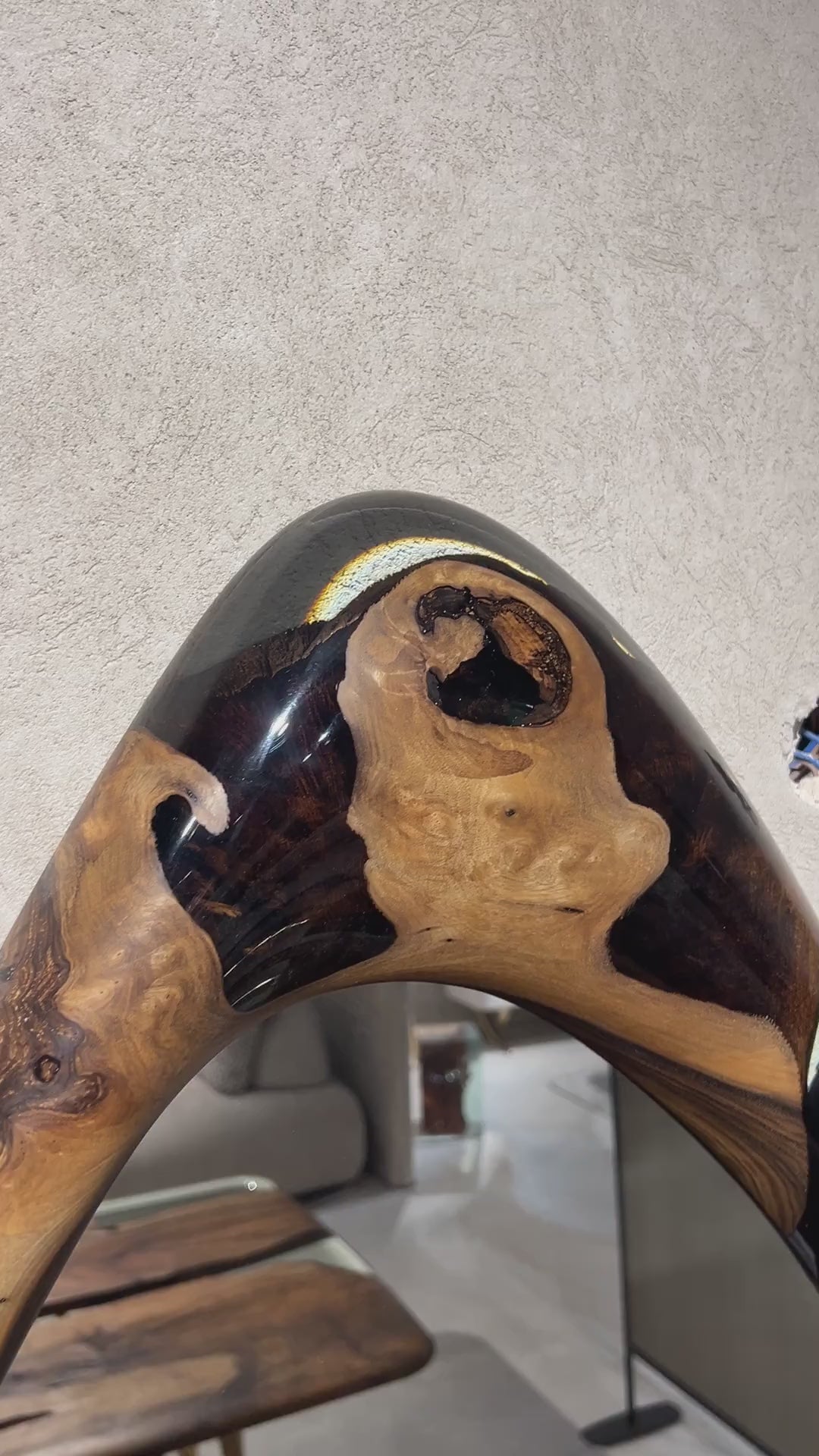 Clear Epoxy-Resin and Walnut Mirrors