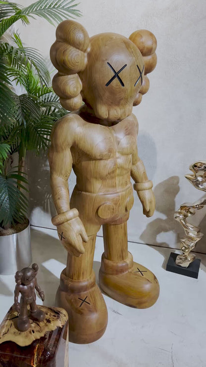 Muscular Wooden Sculpture – Gym & Fitness Art Decor