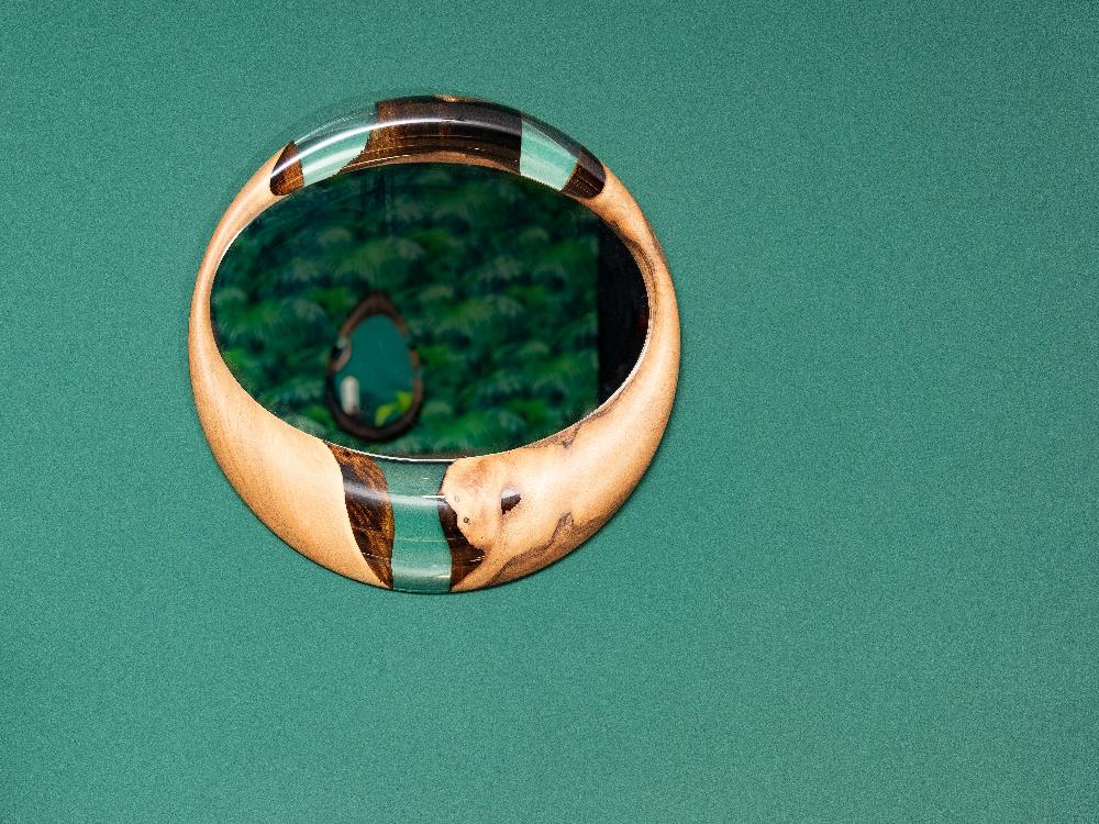 Clear Epoxy-Resin and Walnut Mirrors