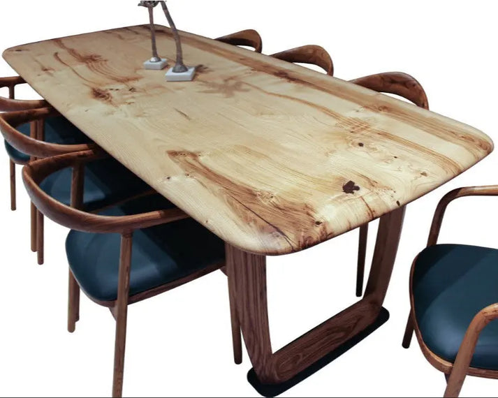 Rustic Solid Chestnut Wood Dining Room Table – Gizz